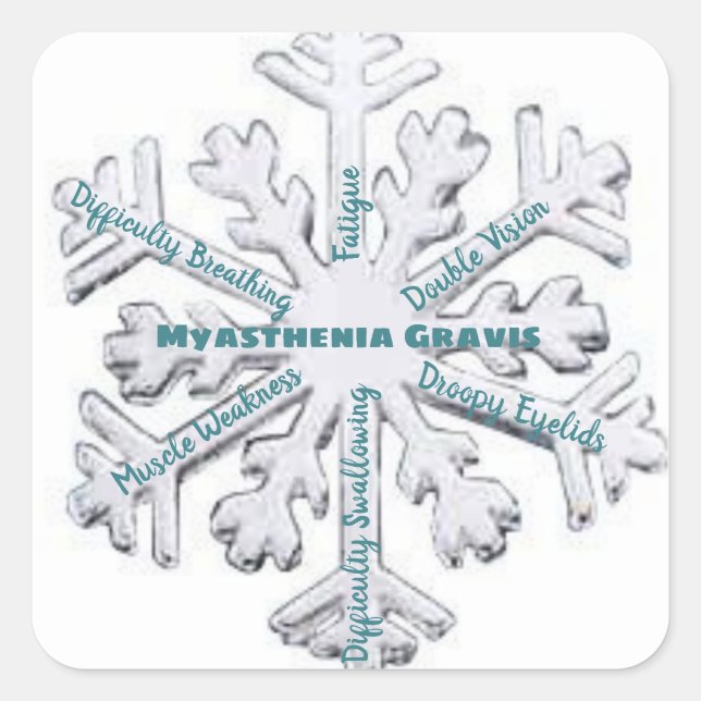 Sticker Carré Ensemble de sensibilisation Myasthenia Gravis de 2 (Devant)