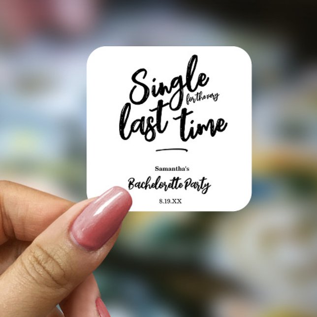 Sticker Carré Enterrement de vie de jeune fille minimaliste  (Créateur téléchargé)