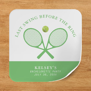 Sticker Carré Enterrement de vie de jeune fille Tennis : dernier