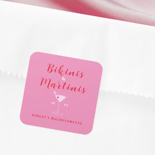 Sticker Carré Enterrements de vie de jeune fille Fushias et Roug