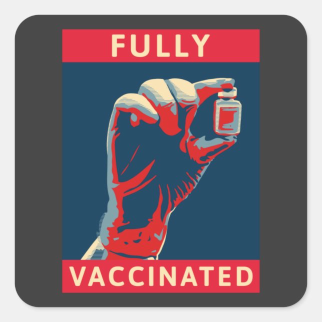 Sticker Carré Entièrement Vacciné (Devant)