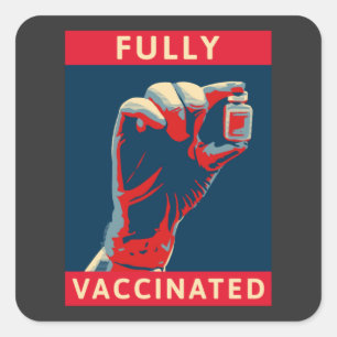 Sticker Carré Entièrement Vacciné