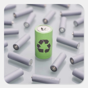 Sticker Carré Entouré par de plus petites batteries grises