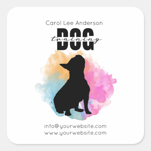 Sticker Carré Entraînement des chiens (Devant)