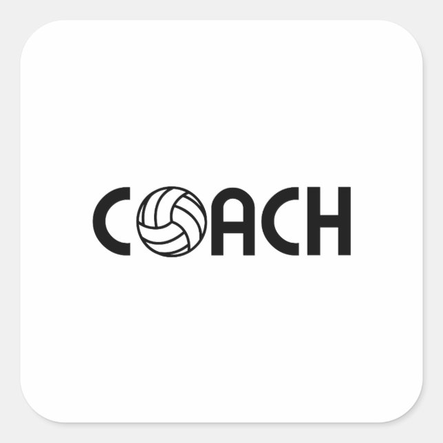 Sticker Carré Entraîneur de volley-ball (Devant)