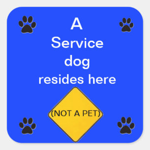 Sticker Carré Entretenez l'autocollant bleu des vies de chien