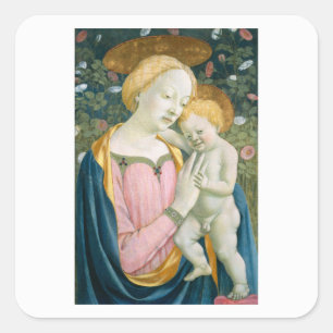 STICKER CARRÉ ENVELOPE SEAL : MADONNA & ENFANT : VENEZIANO : 146