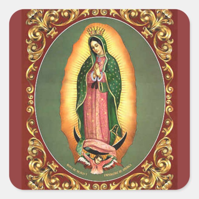 Sticker Carré Enveloppe d'art populaire Notre-Dame de Guadalupe (Devant)