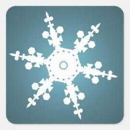 Sticker Carré enveloppe de flocons bleus