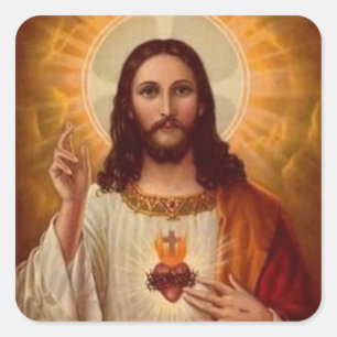Sticker Carré Enveloppe Jésus