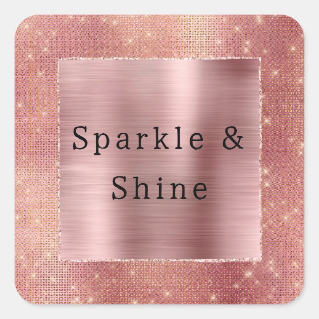 Sticker Carré Éperche rose Gold Glam (Devant)
