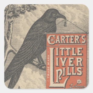 Sticker Carré Ephémère des pilules du petit foie de Carter
