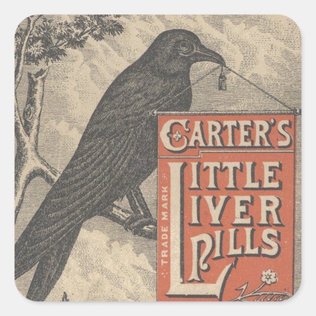 Sticker Carré Ephémère des pilules du petit foie de Carter (Devant)