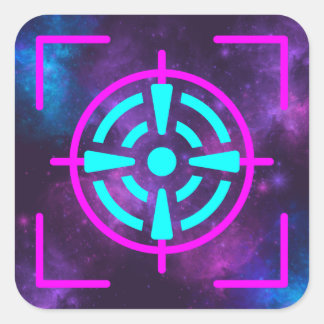 Sticker Carré Epic Space Dart Blaster Cibles fête d'anniversaire