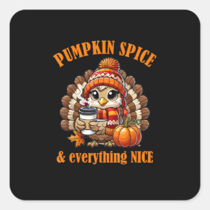 Sticker Carré Épices citrouilles Et Tout Beau Thanksgiving
