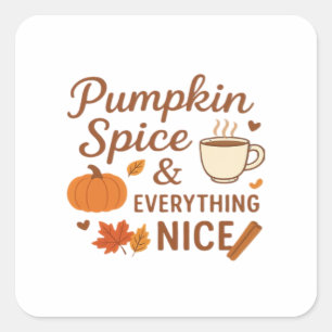 Sticker Carré Épices citrouilles Et Tout Joli Design Automne