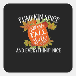 Sticker Carré Épices citrouilles Et Tout Nice Automne Classique