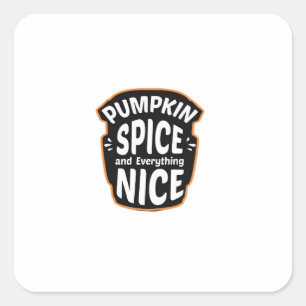 Sticker Carré Épices citrouilles Et Tout Nice Joli Citrouille Gr