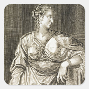 Sticker Carré Épouse d'Agrippina de Tiberius (gravure)