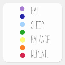Sticker Carré Equilibre de sommeil Manger Design Chakra simple