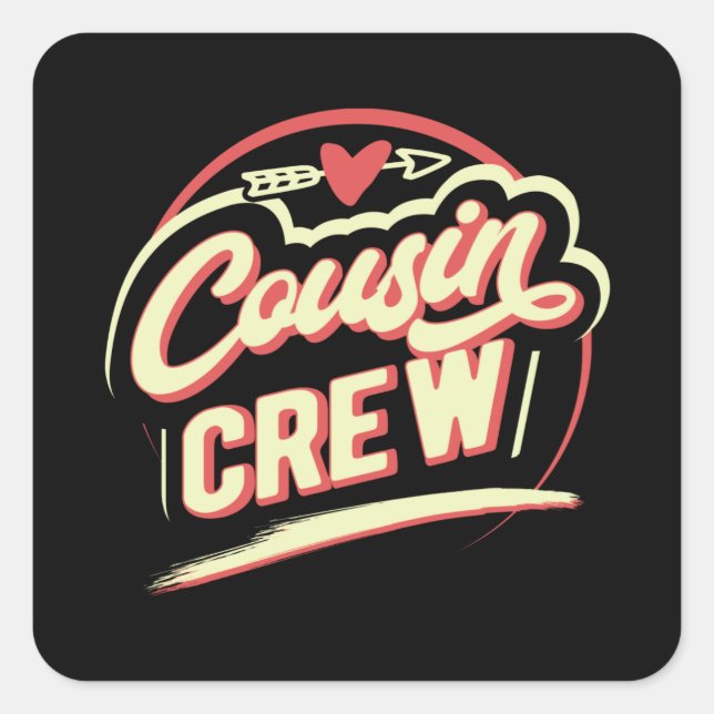 Sticker Carré Équipage Cousin (Devant)