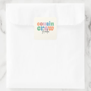 Sticker Carré Équipage de Cousins Groovy Personnalisé
