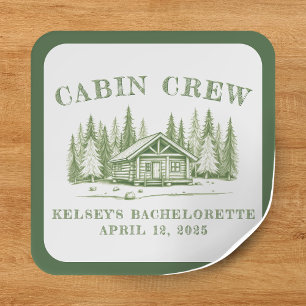 Sticker Carré Équipe cabine Green Camp Bachelorette Party