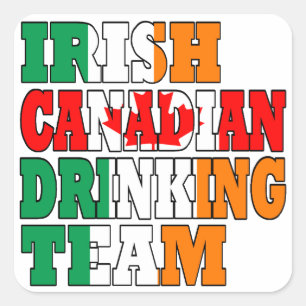 Sticker Carré Équipe canadienne irlandaise de l'alcool