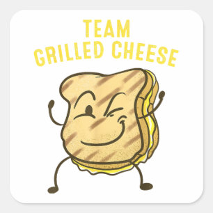 Sticker Carré Équipe cool Fromage Grillé Cadeau Drôle Squad Toas
