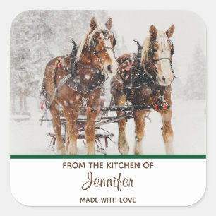 Sticker Carré Équipe de Belgique de cheval Wintery Christmas Sce