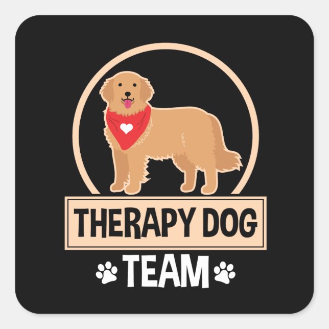 Sticker Carré Équipe de chien thérapeutique (Devant)