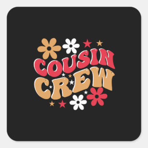 Sticker Carré Équipe de Cousin de Noël