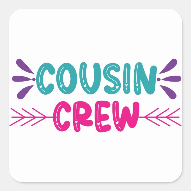 Sticker Carré Équipe de Cute Cousin (Devant)