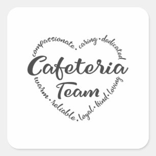 Sticker Carré Equipe de déjeuner, Cafétéria, employée de dé