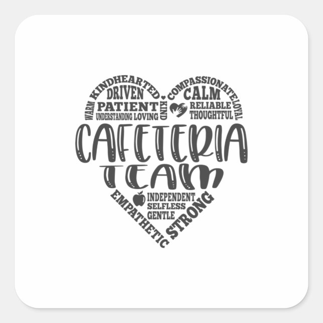 Sticker Carré Équipe de la cafétéria, employée de déjeuner (Devant)