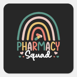 Sticker Carré Équipe de la pharmacie Arc-en-ciel