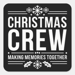 Sticker Carré Équipe de Noël Rassemblement familial Graphique Va