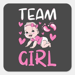 Sticker Carré Équipe de révélation de genre Jeux de filles