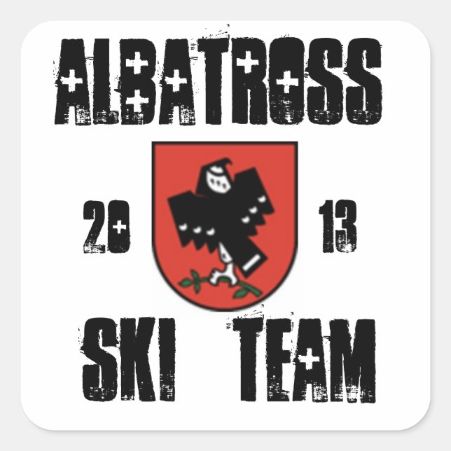 Sticker Carré équipe de ski d'albatros (Devant)