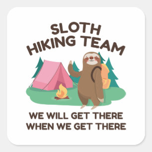 Sticker Carré Équipe de Sloth Randonnée