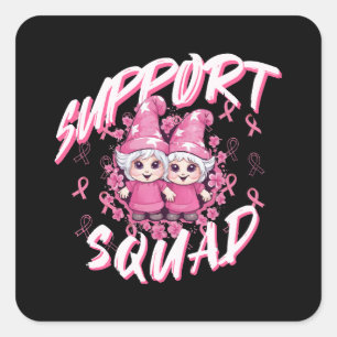 Sticker Carré Équipe de soutien Gnome Warrior Sensibilisation au