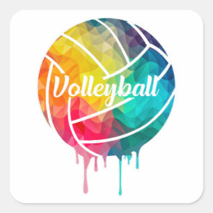 Sticker Carré Équipe de volley-ball Beach Volley Venin Idea
