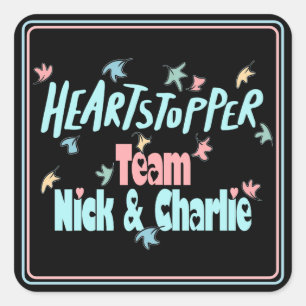 Sticker Carré Équipe Nick et Charlie Black