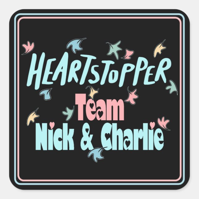 Sticker Carré Équipe Nick et Charlie Black (Devant)