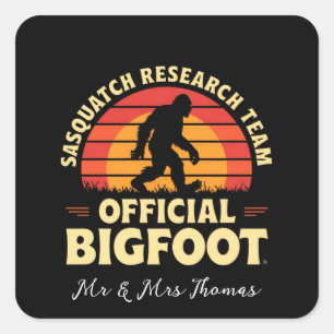 Sticker Carré Équipe officielle de recherche Sasquatch : Chasseu