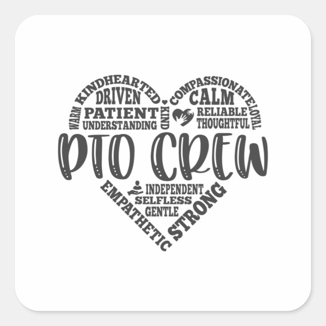 Sticker Carré Equipe PTO, organisation d'enseignants parents (Devant)