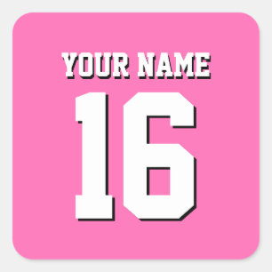 Sticker Carré Équipe sportive Hot Pink Jersey