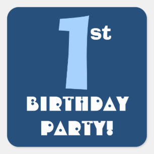 Sticker Carré ęr Marine et bleus layette de fête d'anniversaire