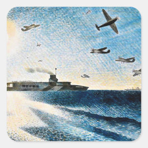 Sticker Carré Eric Ravilious - HMS glorieux dans l'Arctique