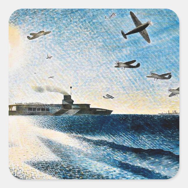 Sticker Carré Eric Ravilious - HMS glorieux dans l'Arctique (Devant)